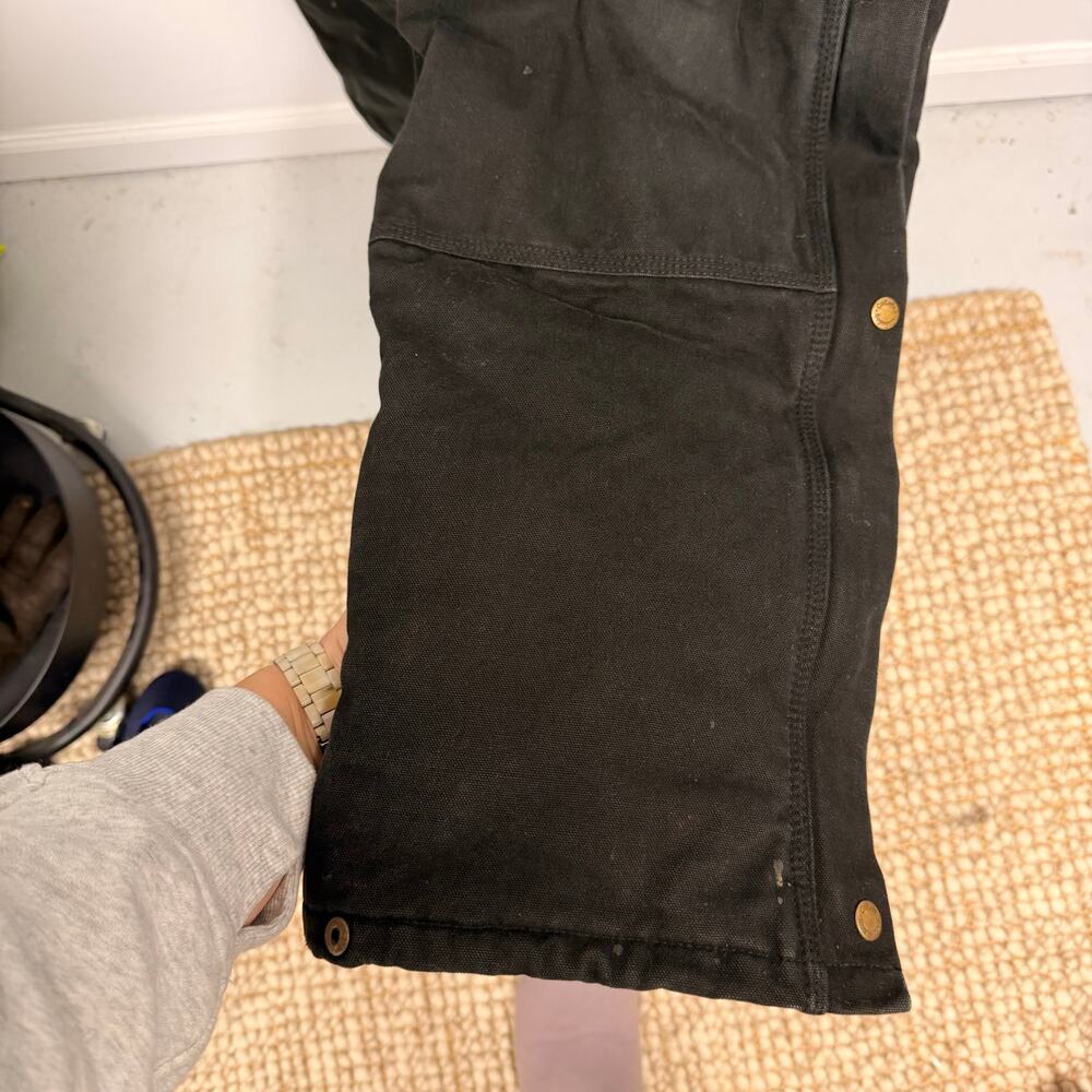 Cabela's Outdoor Men's Canvas Overalls SZ LARGE TALL Insulated Lined Work Bib - Picture 11 of 13